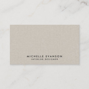 Tarjeta De Visita Faux Beige Linen Elegant Luxe Professional