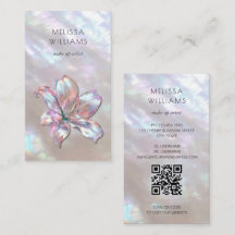 FAUX Código Qr de Lirio Holográfico Irisado