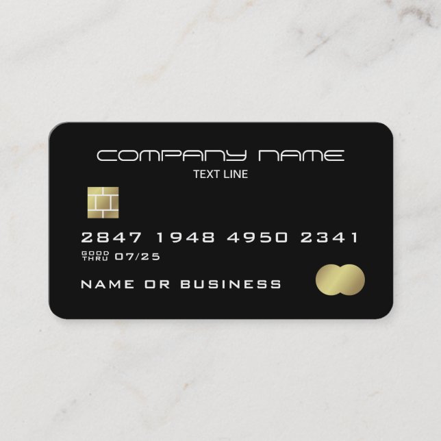 Tarjeta de visita Faux con estilo de tarjeta de cr (Anverso)