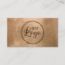 Tarjeta De Visita Faux Copper Gold Foil Your Logo