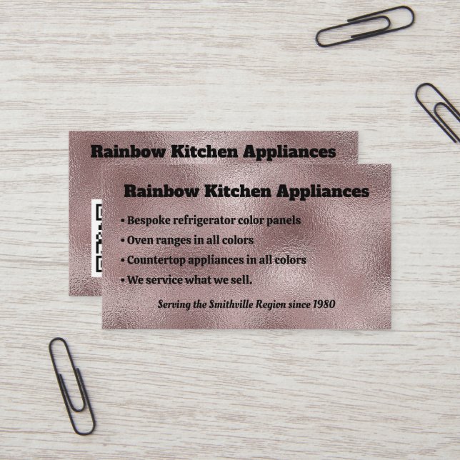 Tarjeta De Visita Faux Dark Pink Metallic (Anverso/Reverso In Situ)