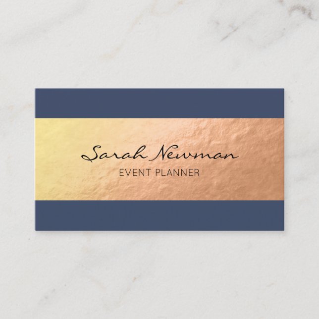 Tarjeta De Visita Faux dorado elegante y moderno geométrico (Anverso)