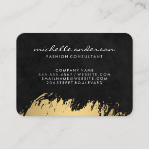 Tarjeta De Visita Faux Gold Brushed / Black Lux