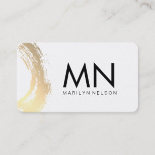 Tarjeta De Visita Faux Gold Brushed with Moda Monograma