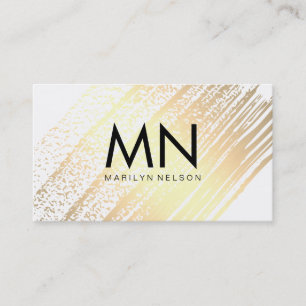 Tarjeta De Visita Faux Gold Brushed with Moda Monograma