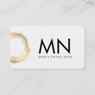 Tarjeta De Visita Faux Gold Brushed with Moda Monograma