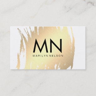 Tarjeta De Visita Faux Gold Brushed with Moda Monograma