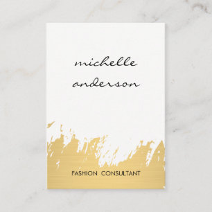 Tarjeta De Visita Faux Gold Cepillado de gris blanco