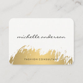 Tarjeta De Visita Faux Gold Cepillado de gris blanco