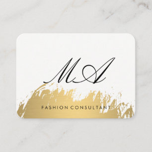 Tarjeta De Visita Faux Gold Cepillado de gris blanco