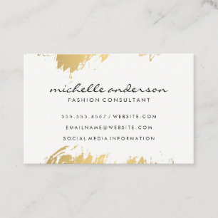 Tarjeta De Visita Faux Gold Cepillado Gris blanco / Variación