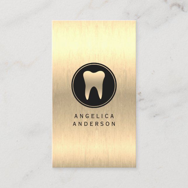 Tarjeta De Visita Faux Gold Dental Business Card (Anverso)