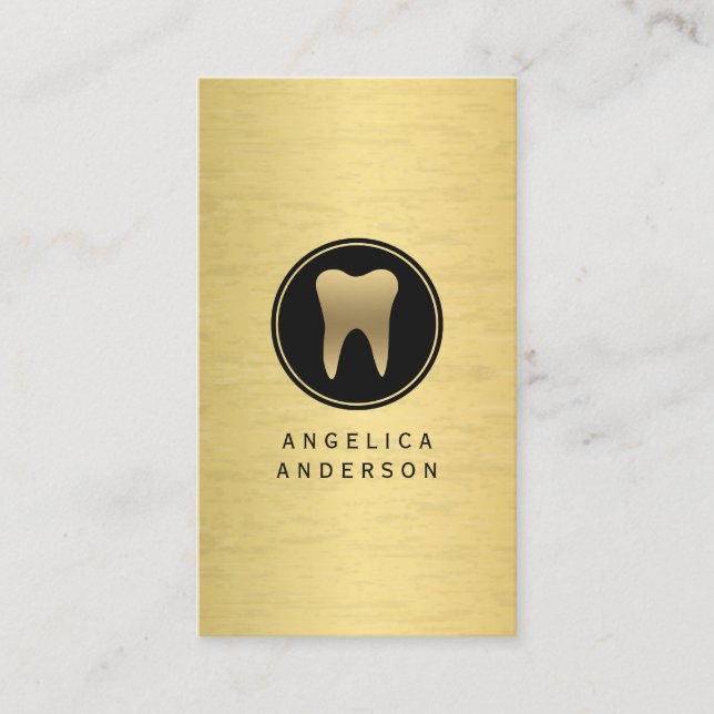 Tarjeta De Visita Faux Gold Dental Business Card (Anverso)