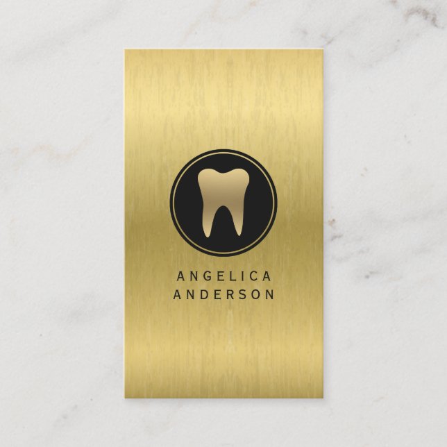 Tarjeta De Visita Faux Gold Dental Business Card (Anverso)