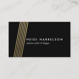 Tarjeta De Visita Faux Gold Diagonal Lines High Fashilist Stylist