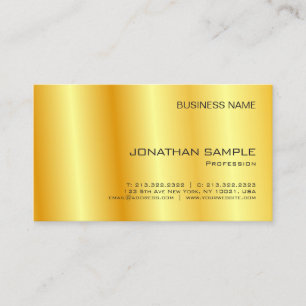 Tarjeta De Visita Faux Gold Elegant Company Simple Plantilla moderna