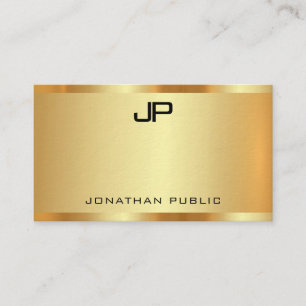 Tarjeta De Visita Faux Gold Elegant Monograma profesional moderno