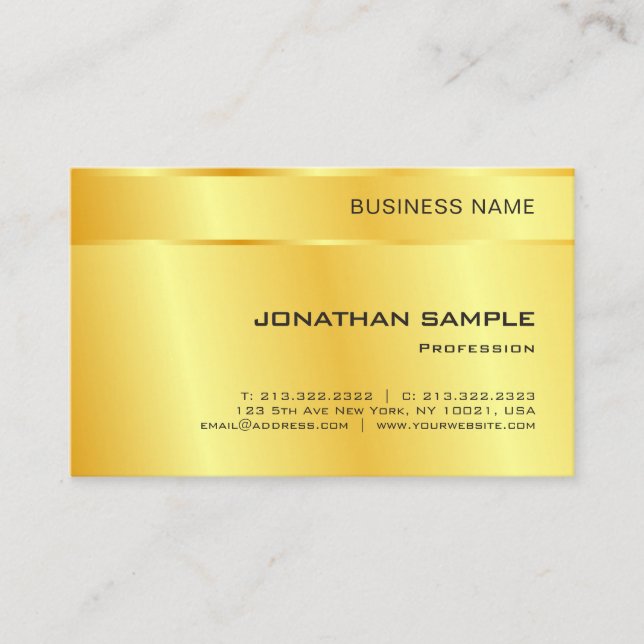Tarjeta De Visita Faux Gold Elegant Personalizado moderno plantilla  (Anverso)