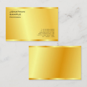 Tarjeta De Visita Faux Gold Elegant Profesional Moderno Plantilla