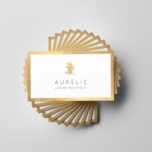 Tarjeta De Visita Faux Gold Floral Luxury Boutique