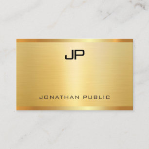 Tarjeta De Visita Faux Gold Glamorous Profesional Moderno