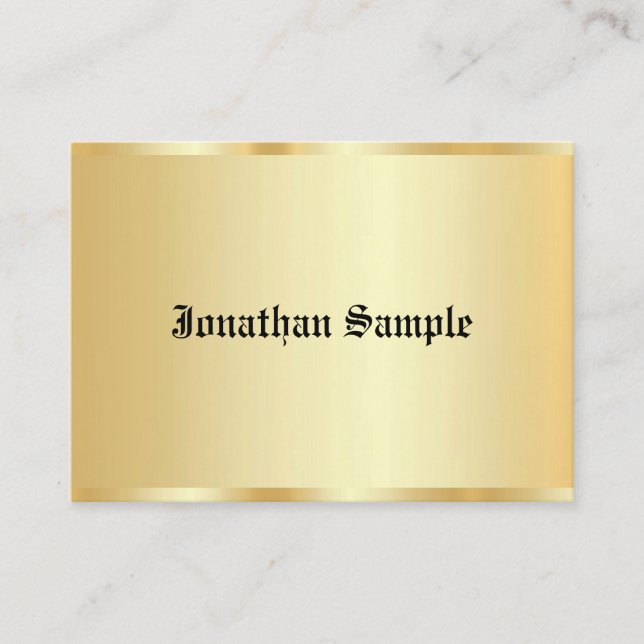 Tarjeta De Visita Faux Gold Glamour Template Old Text Personalizado (Anverso)