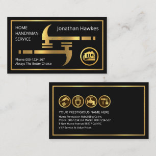 Tarjeta De Visita Faux Gold Hammers Home Reparates