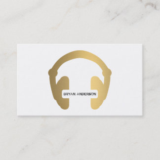 Tarjeta De Visita Faux Gold Headphone DJ Business Card