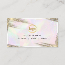 Tarjeta De Visita Faux Gold Holographic Professional Logo Luxury