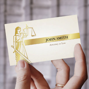 Tarjeta De Visita Faux Gold Lady Justice Profesional