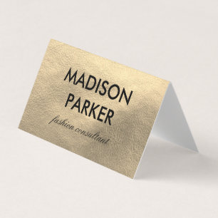 Tarjeta De Visita Faux Gold Leather