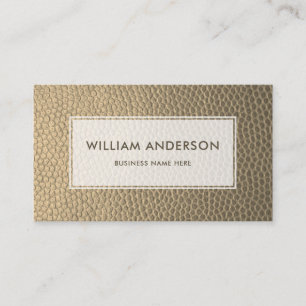 Tarjeta De Visita Faux Gold Leather Moderno diseño sencillo