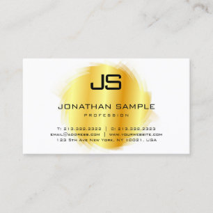 Tarjeta De Visita Faux Gold Modern Elegant Monograma Template