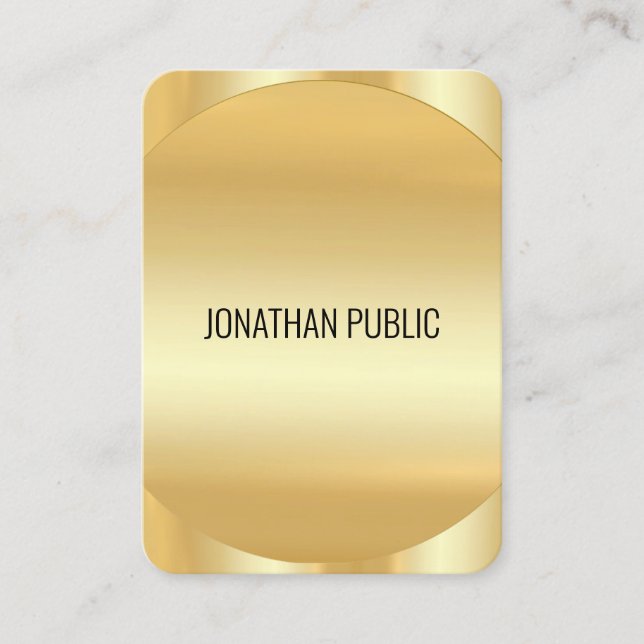 Tarjeta De Visita Faux Gold Modern Elegant Template Personalizado Lu (Anverso)