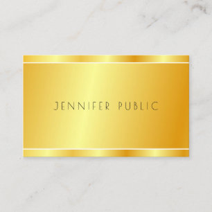 Tarjeta De Visita Faux Gold Modern Professional Elegant Template