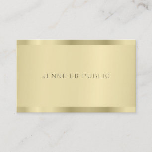 Tarjeta De Visita Faux Gold Modern Simple Design Template Elegant