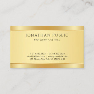 Tarjeta De Visita Faux Gold Moderno Diseño Sencillo y Elegante Plan