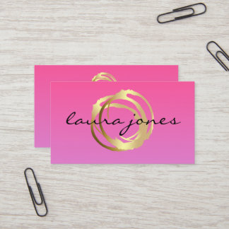 Tarjeta De Visita Faux Gold Painted Circle Designer Business Card