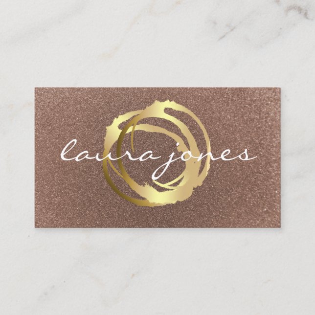 Tarjeta De Visita Faux Gold Painted Circle Designer Business Card (Anverso)