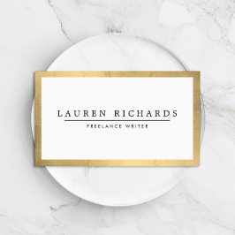Tarjeta De Visita Faux Gold profesional y White