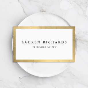 Tarjeta De Visita Faux Gold profesional y White