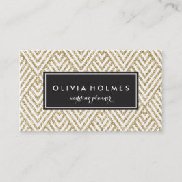 Tarjeta De Visita Faux Gold Purpurina Chevron Pattern Business Card