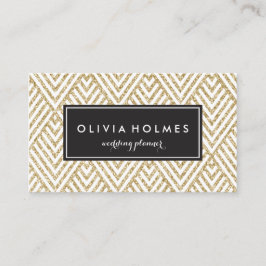Tarjeta De Visita Faux Gold Purpurina Chevron Pattern Business Card
