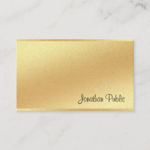 Tarjeta De Visita Faux Gold Script manuscrito de caligrafía creativa