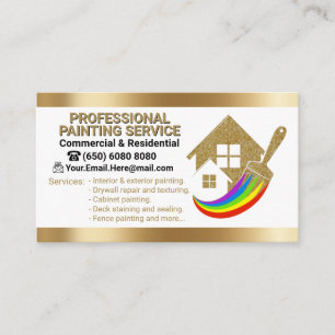 Tarjeta De Visita Faux Gold Stripes Paint Pincel Painter