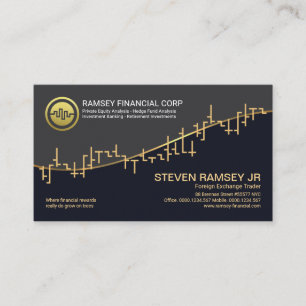Tarjeta De Visita Faux Gold Wave Bolsa Graph Forex Trader