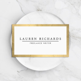 Tarjeta De Visita Faux Gold y White de lujo profesional