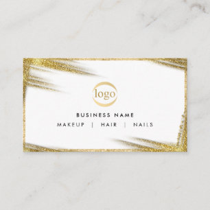 Tarjeta De Visita Faux Gold y White Professional Luxury