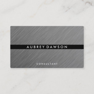 Tarjeta De Visita Faux Gray metálico minimalista