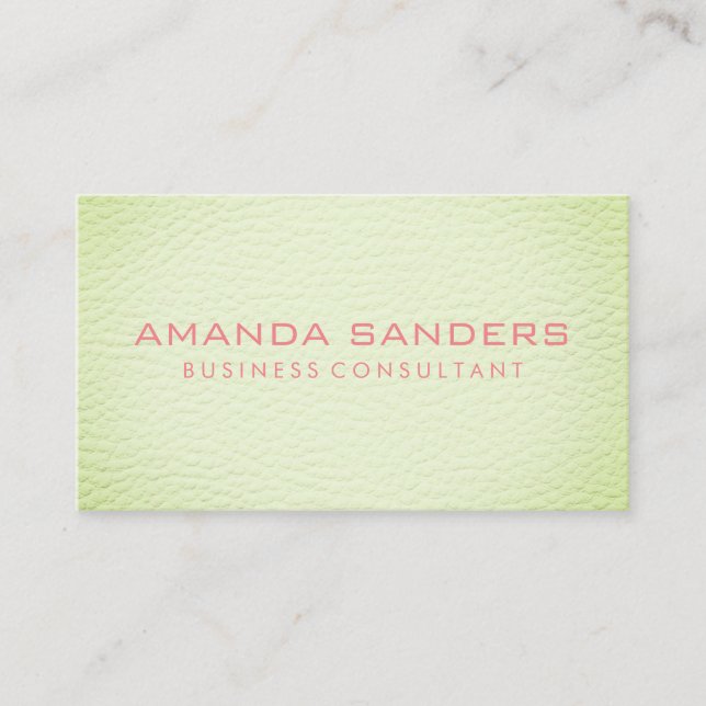 Tarjeta De Visita Faux Green Leather (Anverso)
